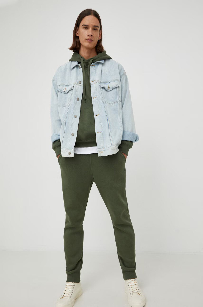 G-Star Raw Суичър в зелено с изчистен дизайн - Pepit.bg