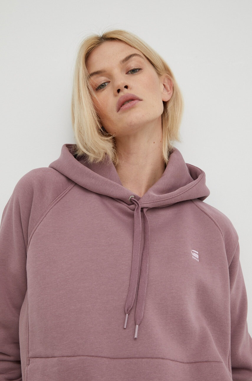 G-Star Raw Суичър в розово с изчистен дизайн - Pepit.bg
