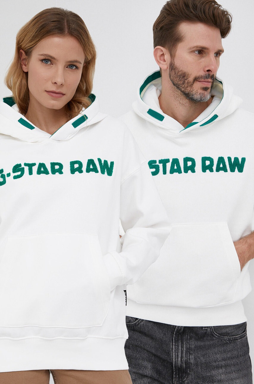 G-Star Raw Суичър в бяло с принт - Pepit.bg