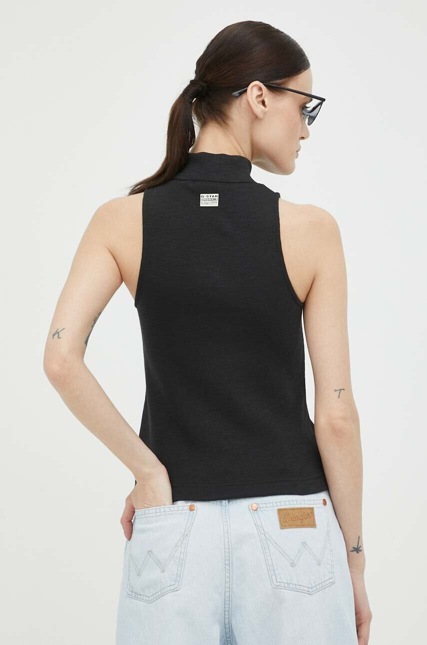 G-Star Raw Топ дамски в черно с ниско поло - Pepit.bg
