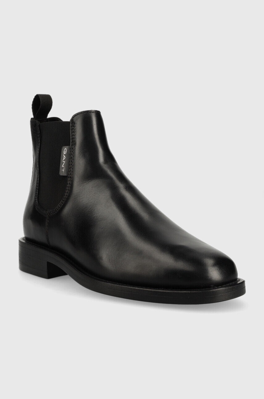 Gant Кожени боти челси Brockwill мъжки в черно - Pepit.bg