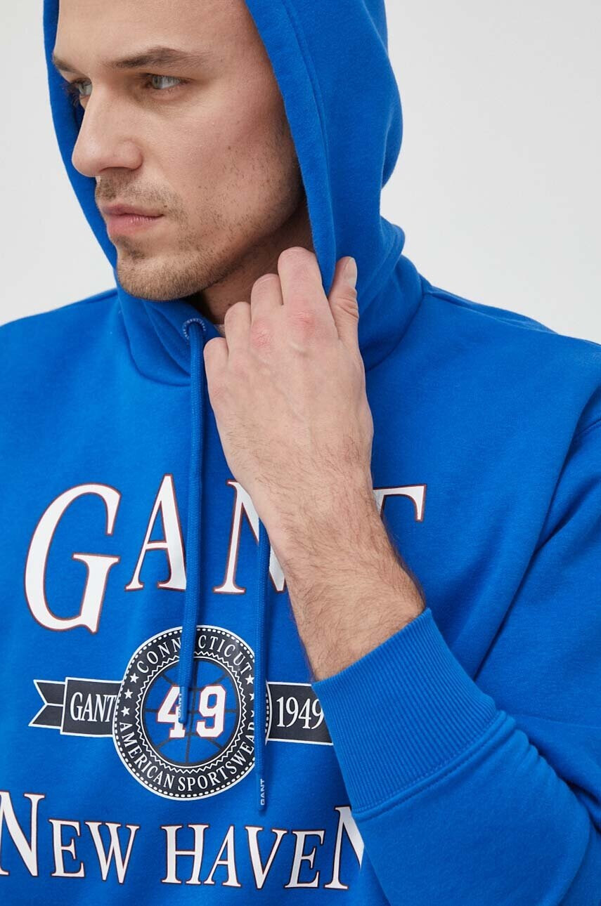 Gant Суичър в синьо с качулка с принт - Pepit.bg