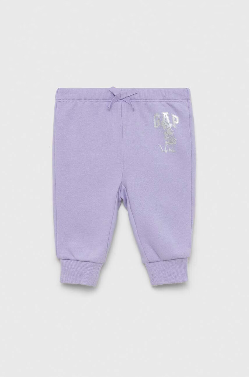 Gap Бебешки спортен панталон x Disney в лилаво с принт - Pepit.bg