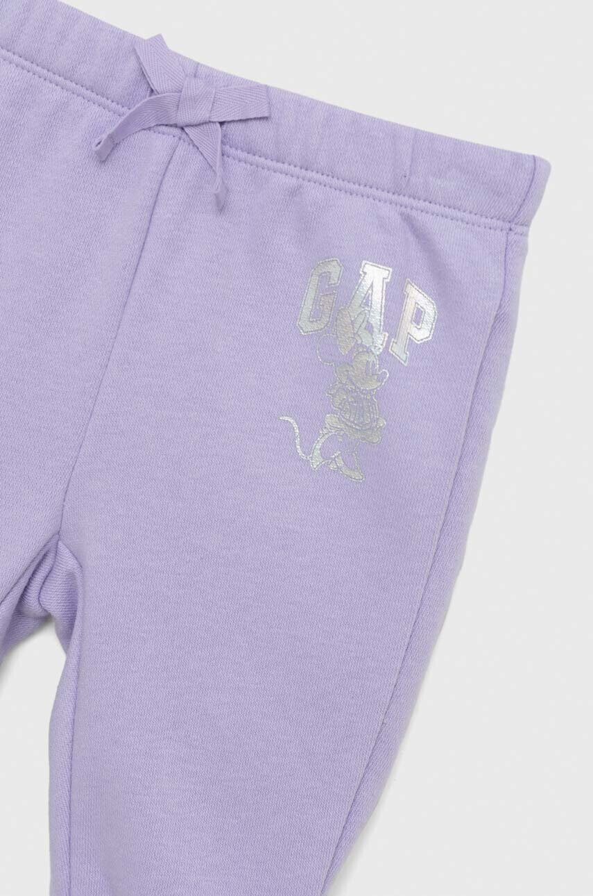 Gap Бебешки спортен панталон x Disney в лилаво с принт - Pepit.bg