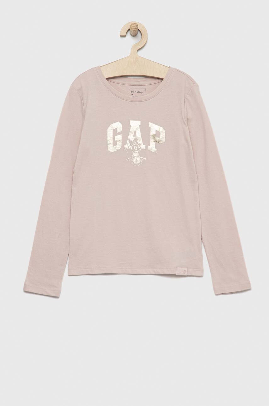 Gap Детска блуза с дълги ръкави X Disney в бежово - Pepit.bg