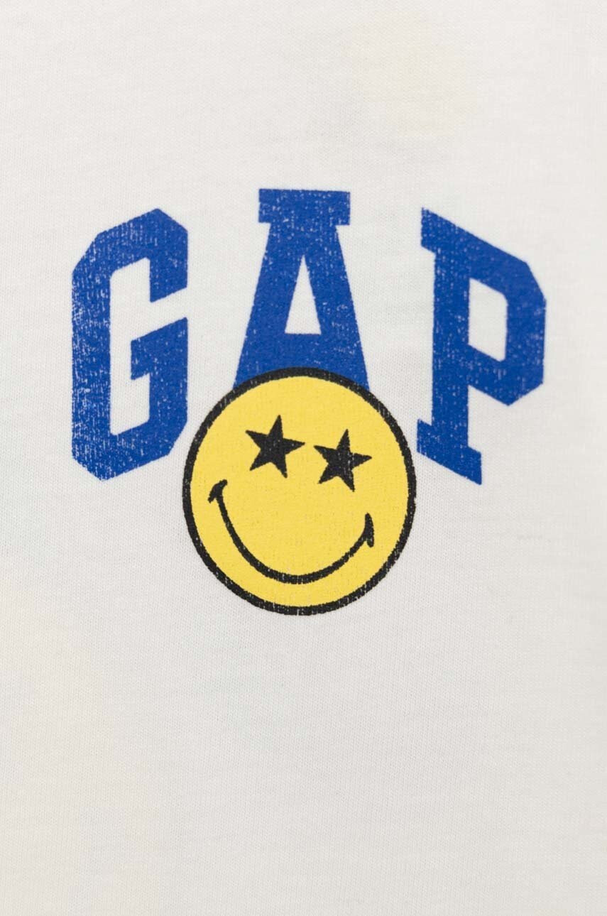 Gap Детска блуза с дълги ръкави X Smiley в бяло с принт - Pepit.bg