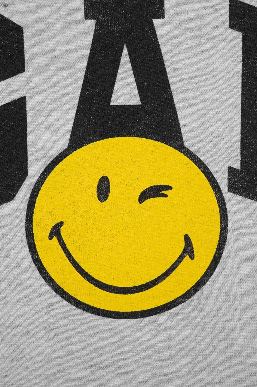 Gap Детска блуза с дълги ръкави x smiley world в сиво - Pepit.bg