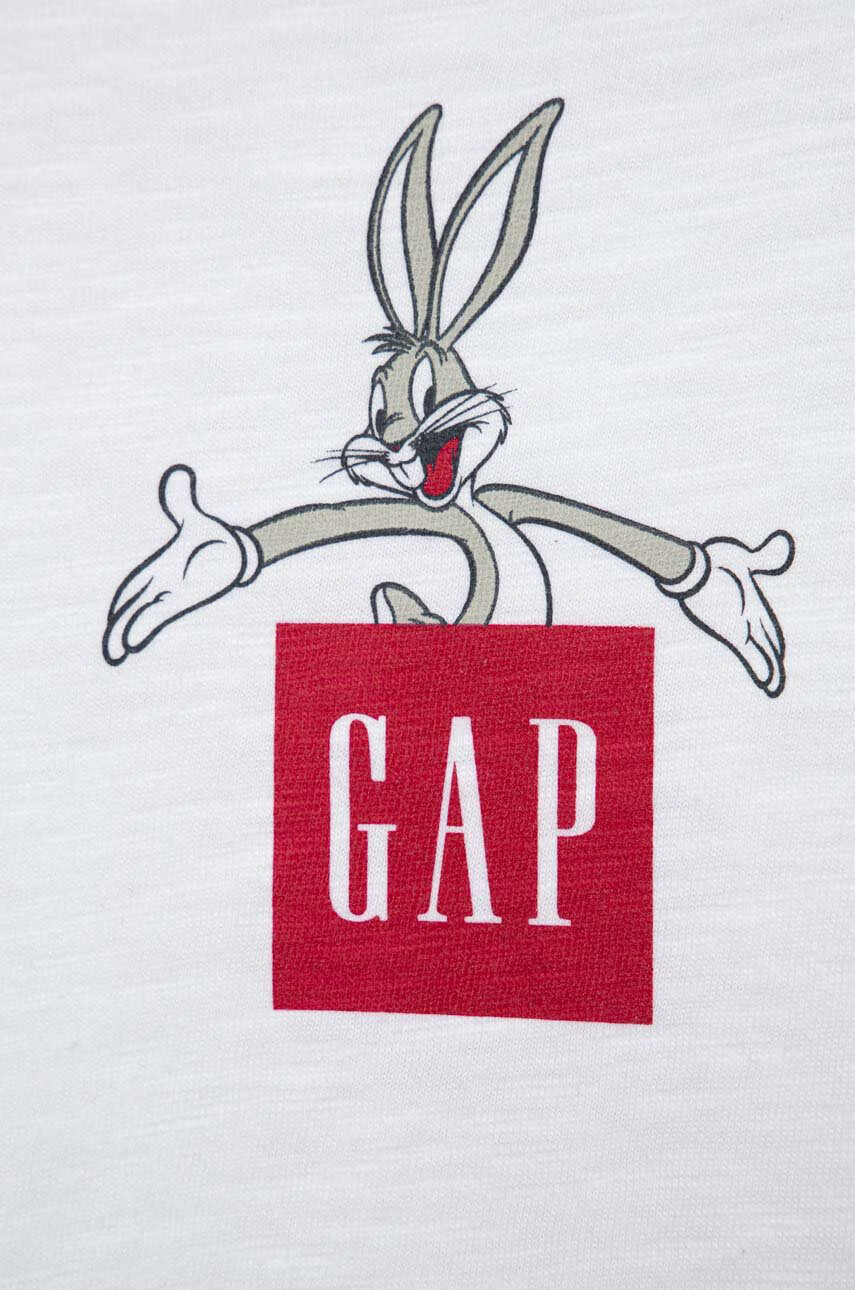 Gap Детска блуза с дълги ръкави x Warner Bros в бяло с десен - Pepit.bg