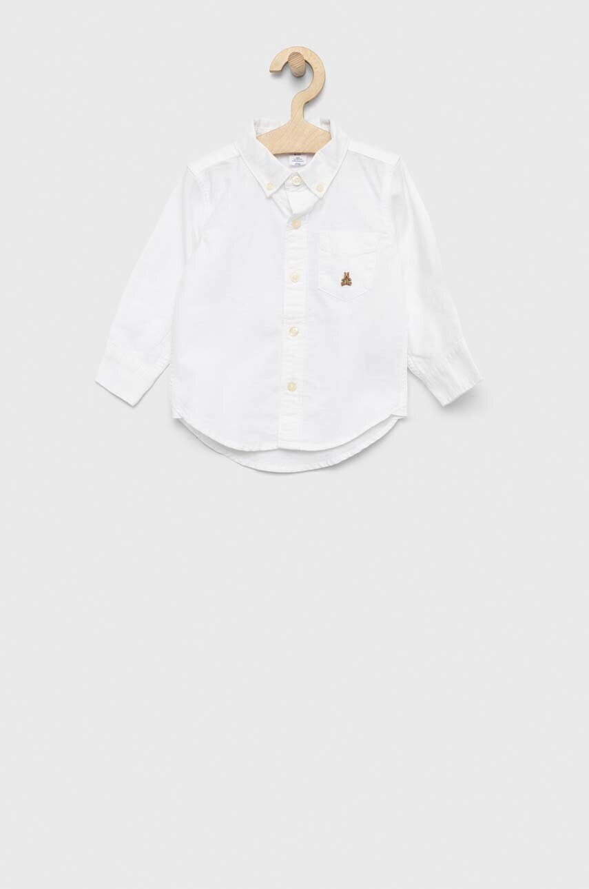Gap Детска памучна риза в бяло - Pepit.bg