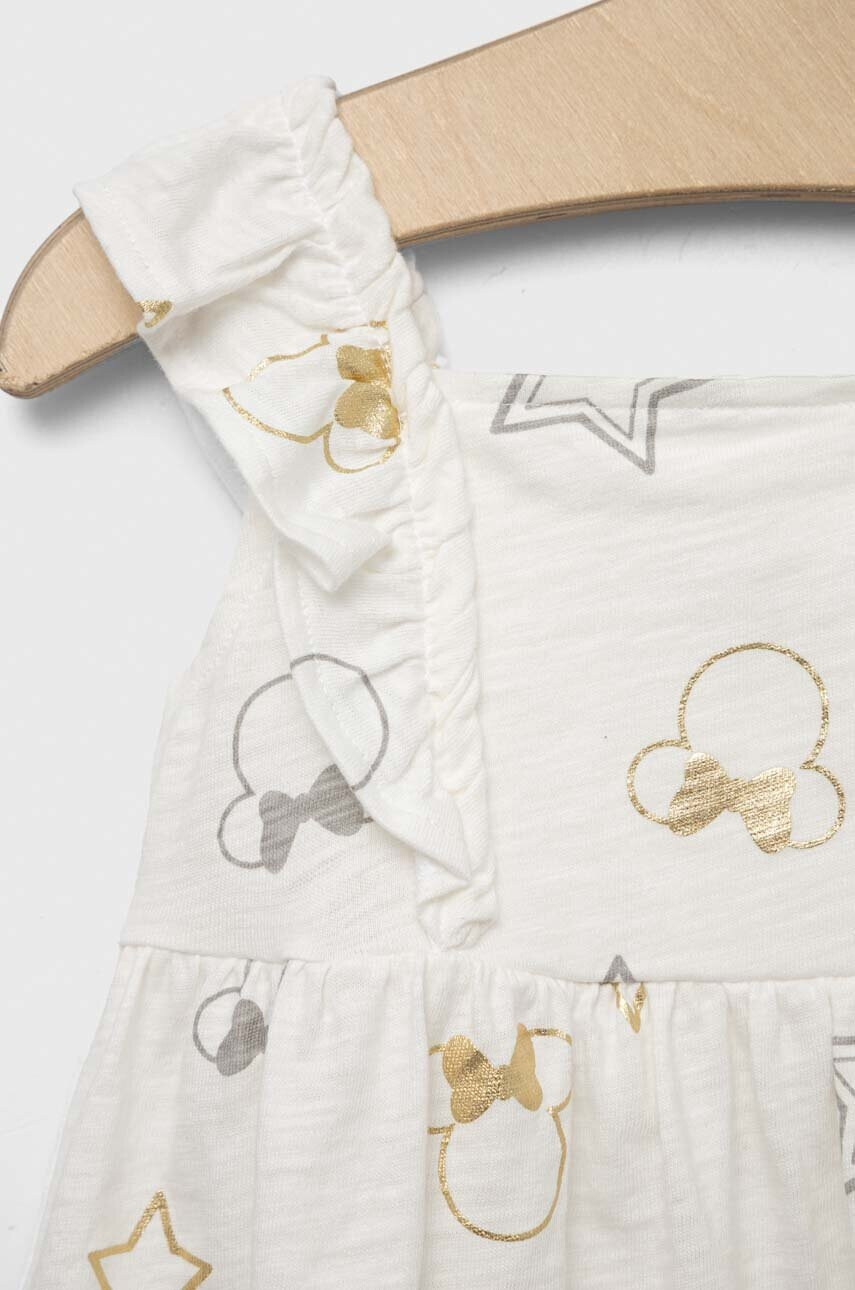 Gap Детска памучна рокля x Disney в бяло къс модел разкроен модел - Pepit.bg