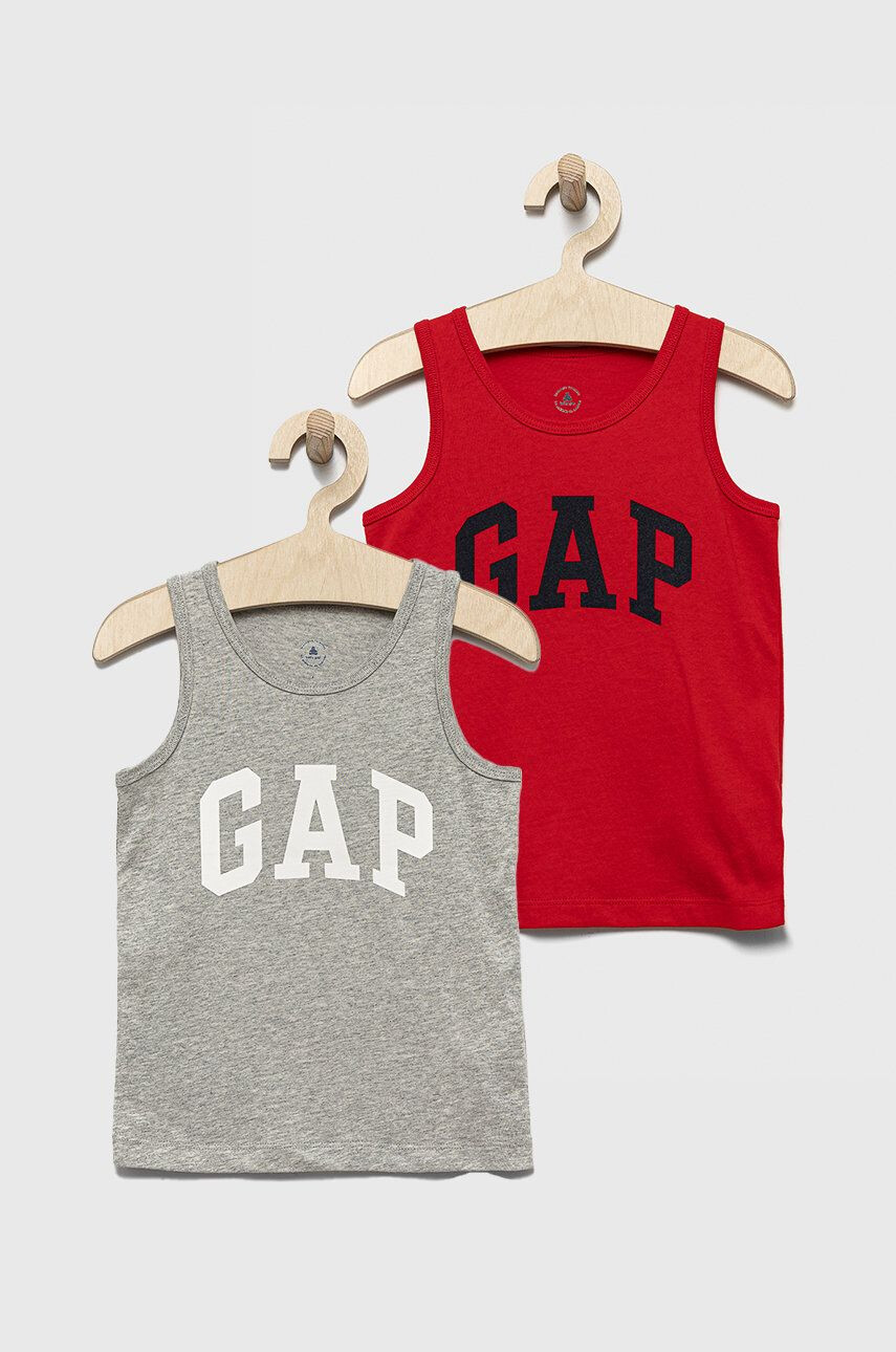 Gap Детска памучна тениска (2-pack) меланж на - Pepit.bg