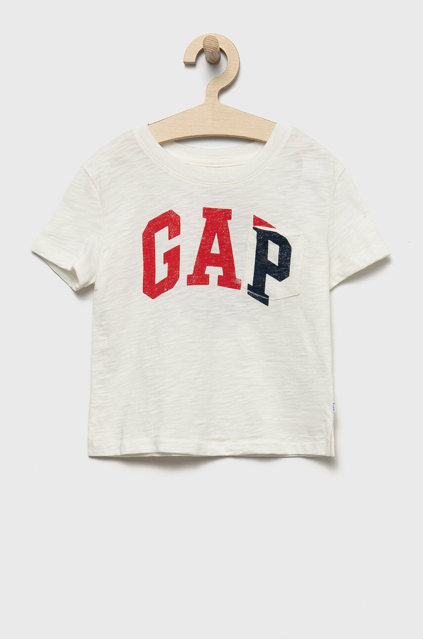 Gap Детска памучна тениска в бяло - Pepit.bg