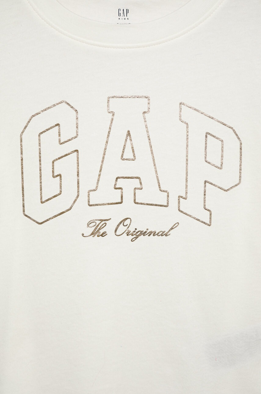 Gap Детска памучна тениска в бяло - Pepit.bg