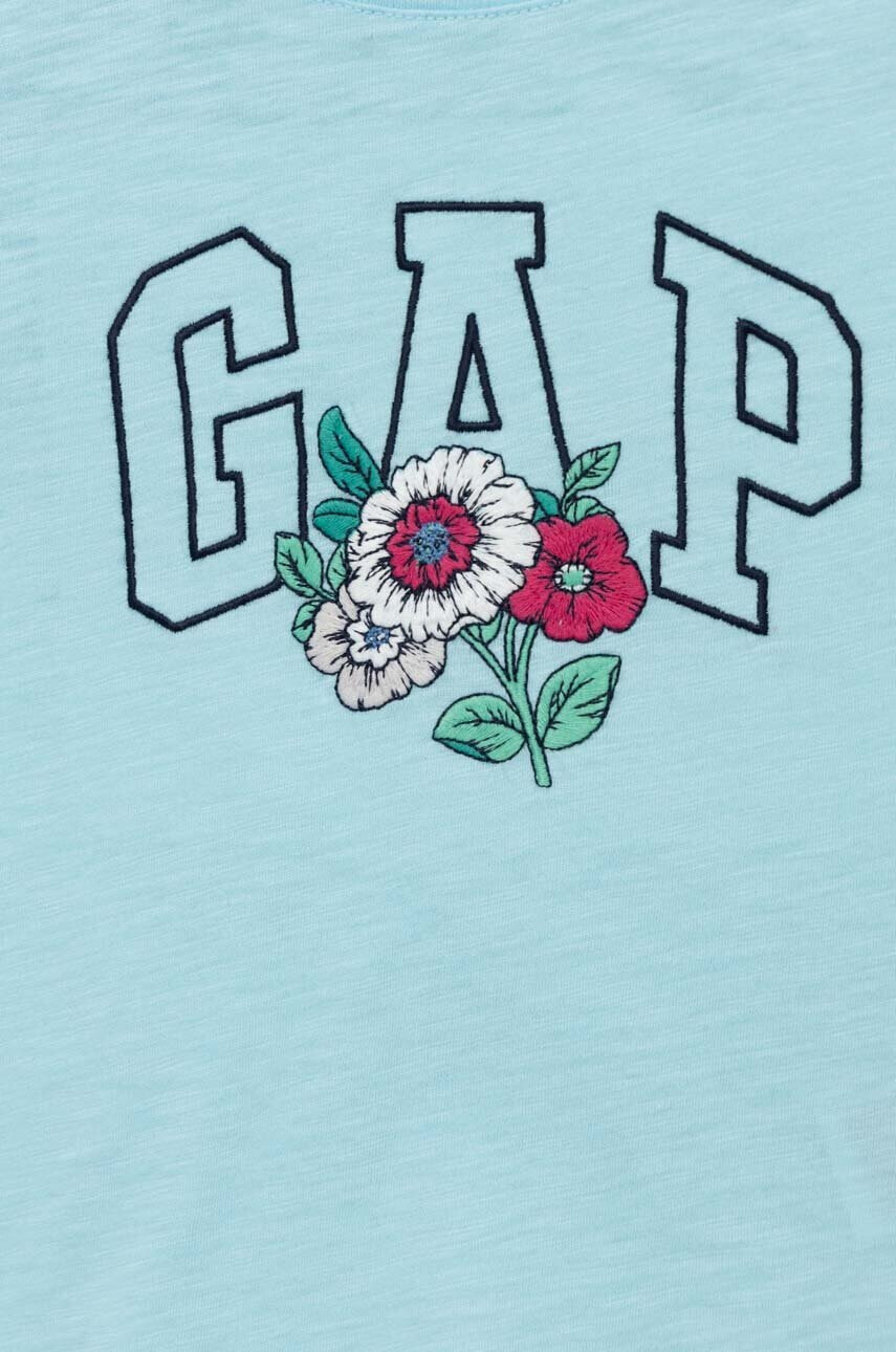 Gap Детска памучна тениска в синьо - Pepit.bg
