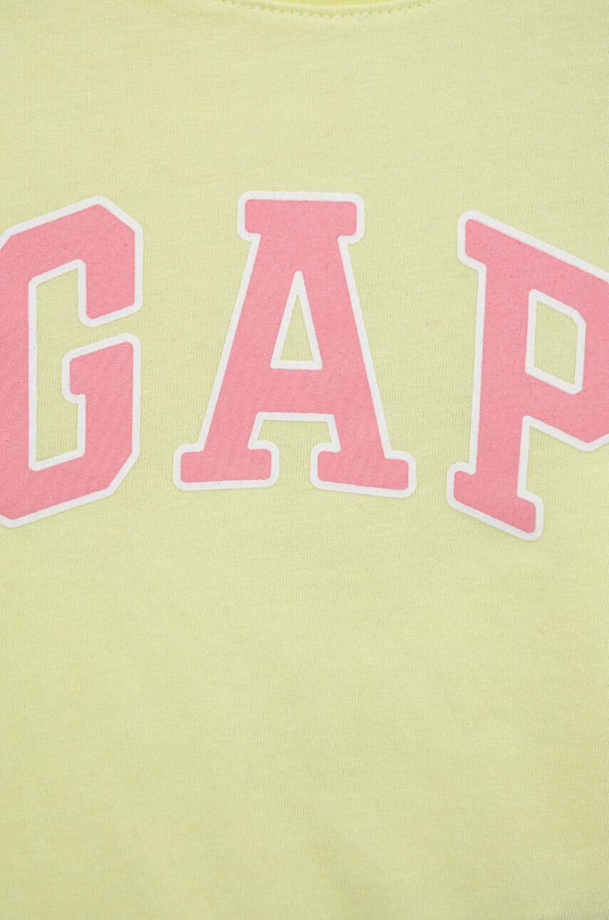 Gap Детска памучна тениска в жълто - Pepit.bg