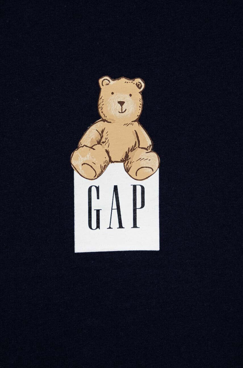Gap Детска памучна тениска в тъмносиньо - Pepit.bg