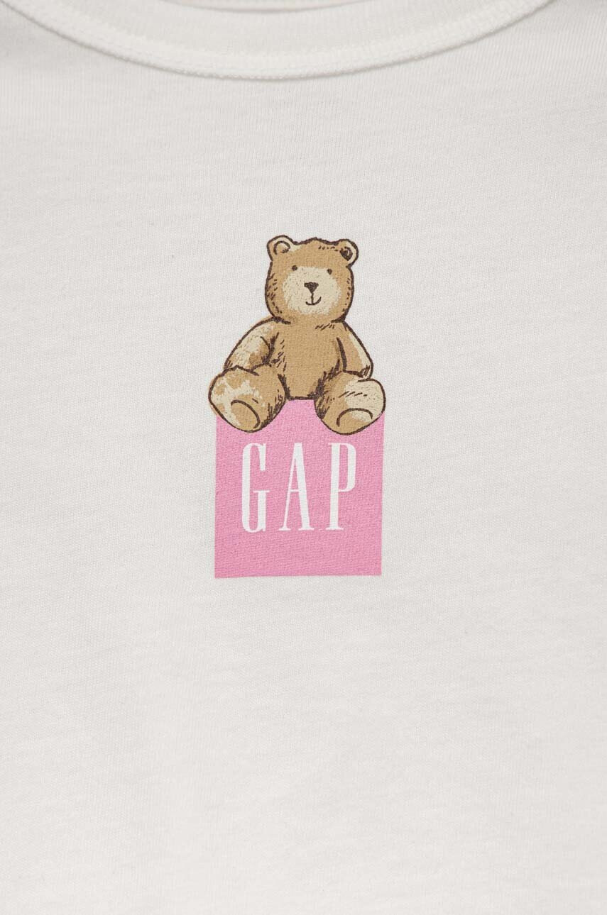 Gap Детска памучна тениска в бяло - Pepit.bg