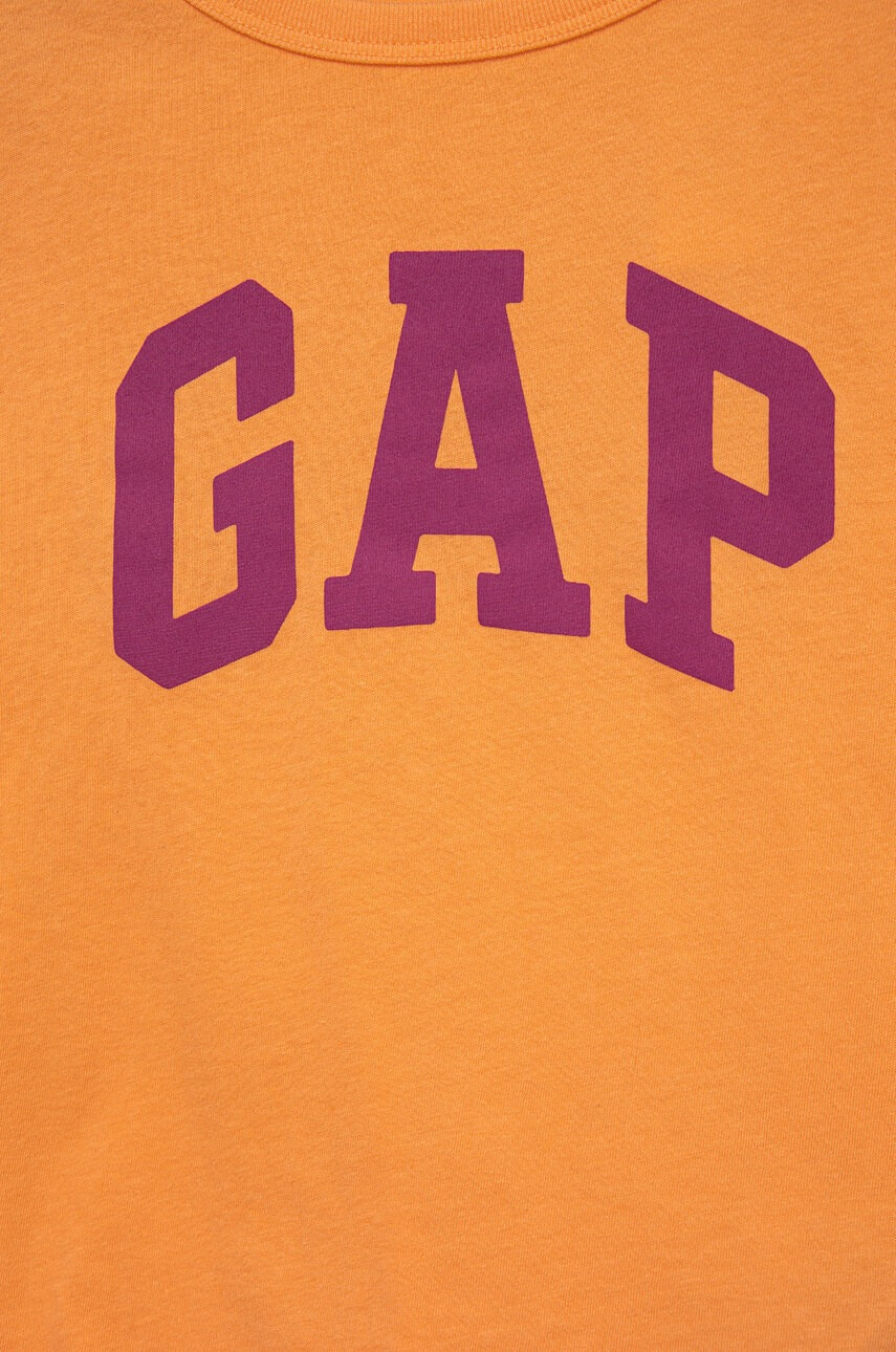 Gap Детска памучна тениска (2-pack) в оранжево с принт - Pepit.bg