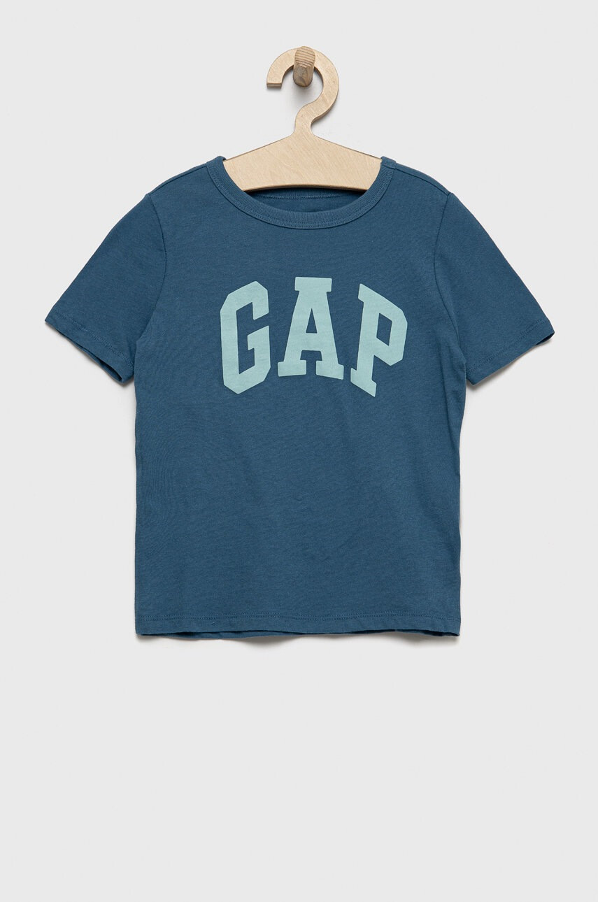 Gap Детска памучна тениска (2-pack) в оранжево с принт - Pepit.bg