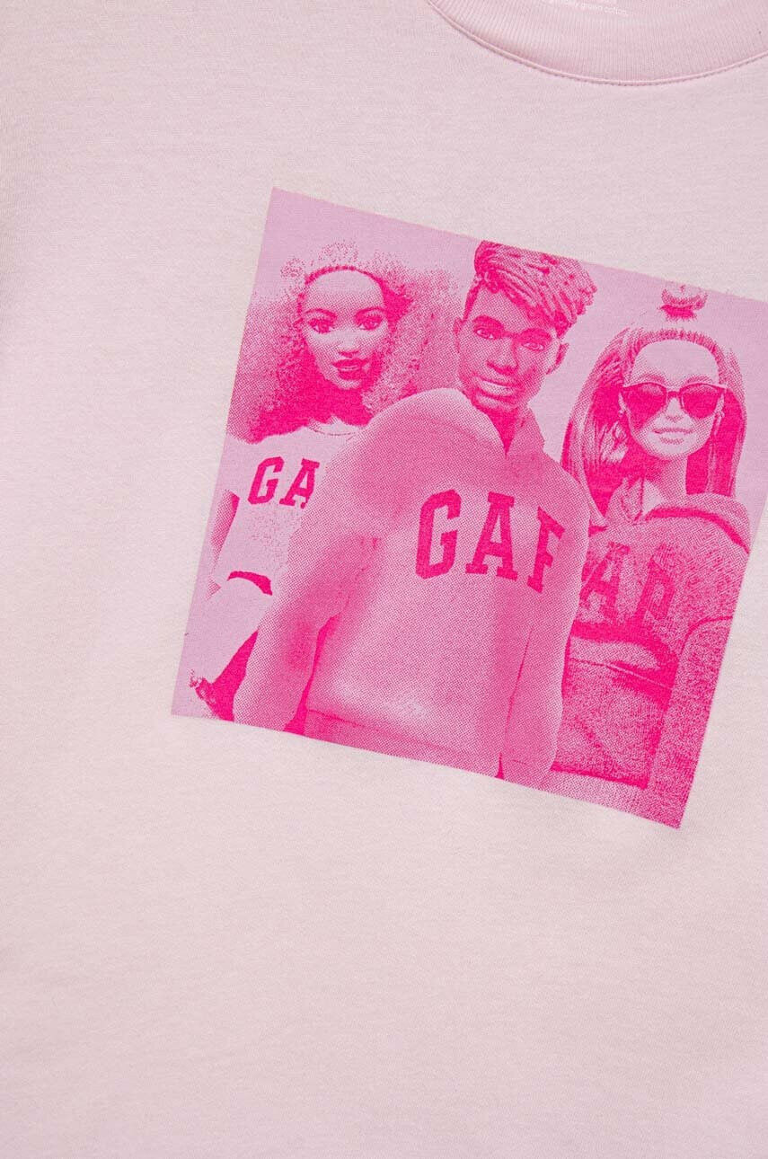 Gap Детска памучна тениска x Barbie в розово - Pepit.bg