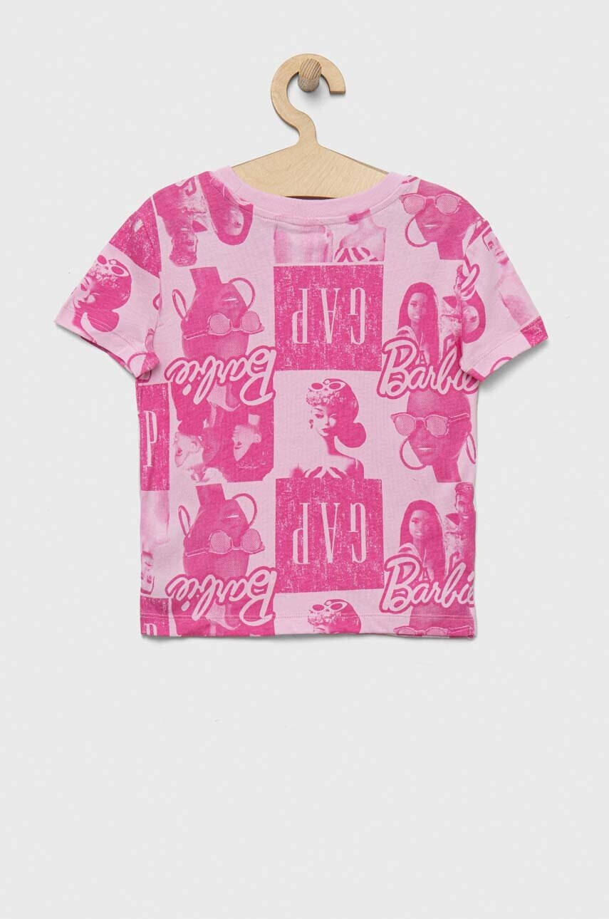 Gap Детска памучна тениска x Barbie в розово - Pepit.bg
