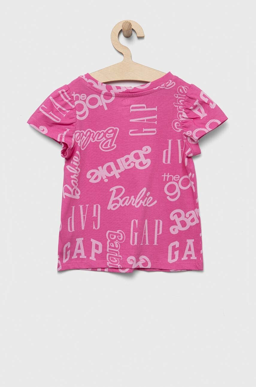Gap Детска памучна тениска x Barbie в лилаво - Pepit.bg