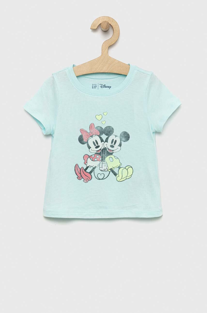 Gap Детска памучна тениска x Disney в синьо - Pepit.bg