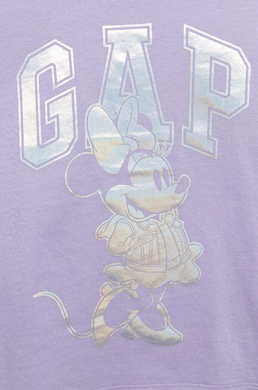 Gap Детска памучна тениска x Disney в лилаво - Pepit.bg