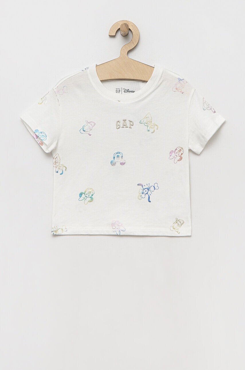 Gap Детска памучна тениска x Disney в бяло - Pepit.bg