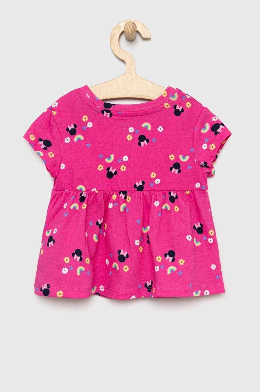 Gap Детска памучна тениска x Disney в розово - Pepit.bg