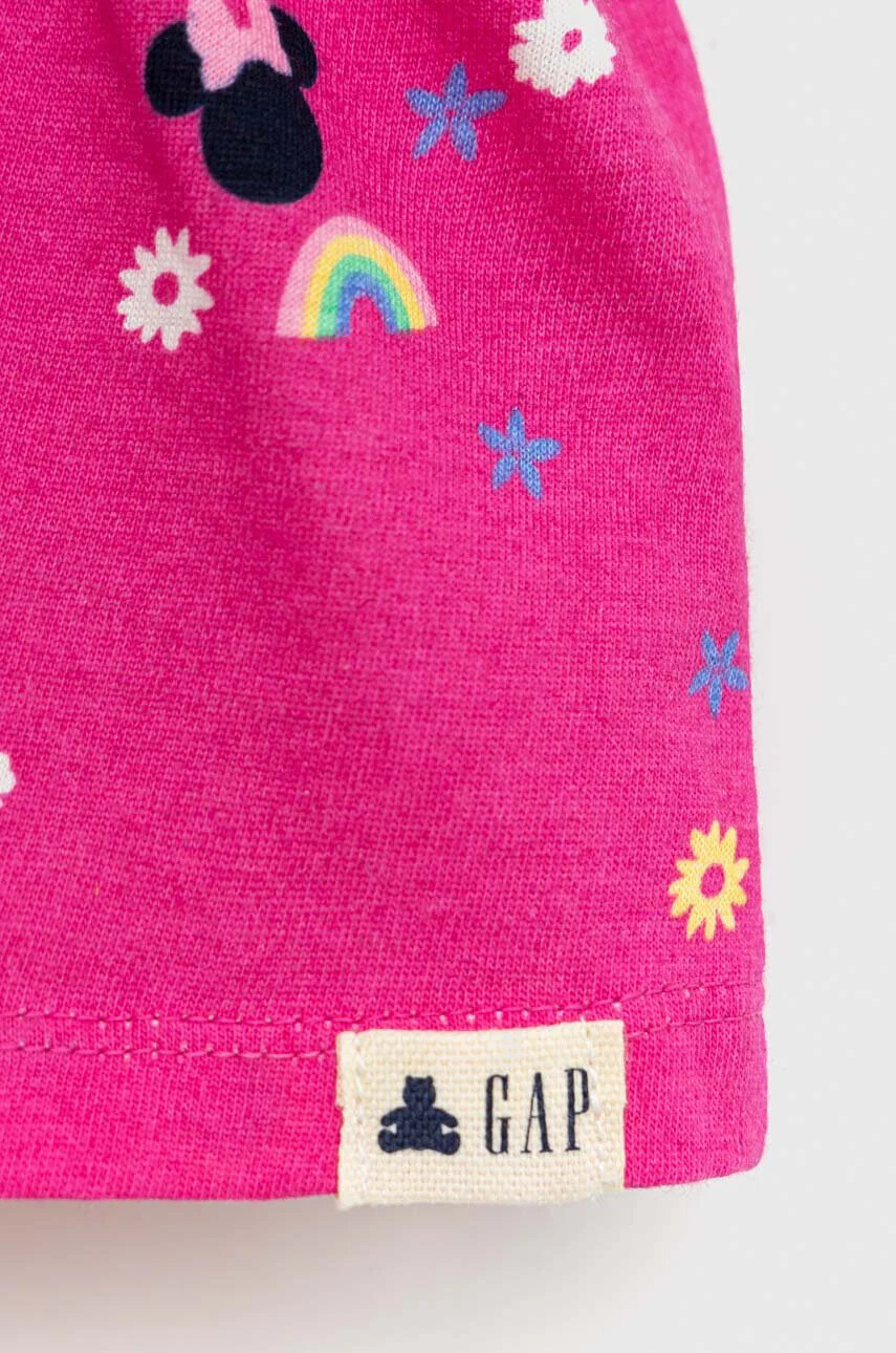 Gap Детска памучна тениска x Disney в розово - Pepit.bg