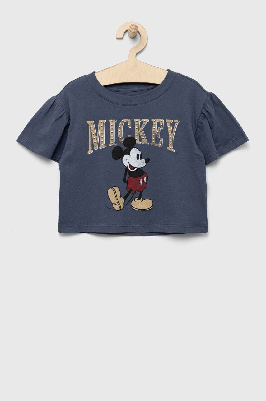 Gap Детска памучна тениска x Disney в тъмносиньо - Pepit.bg