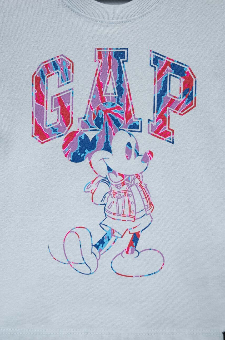 Gap Детска памучна тениска x Disney в синьо с принт - Pepit.bg