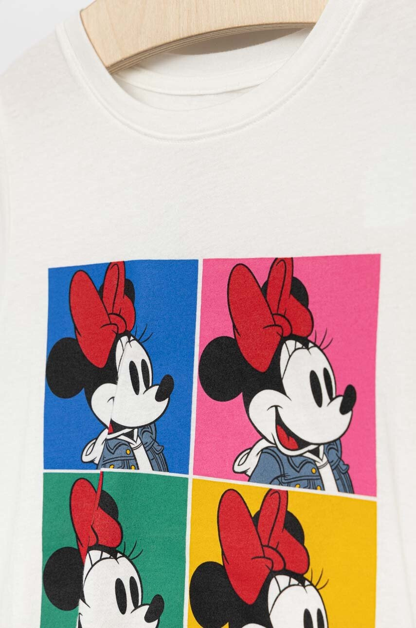 Gap Детска памучна тениска X Disney в бяло - Pepit.bg