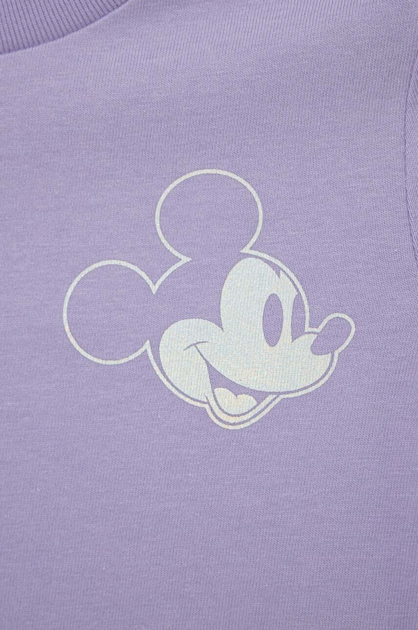 Gap Детска памучна тениска x Disney в лилаво с принт - Pepit.bg