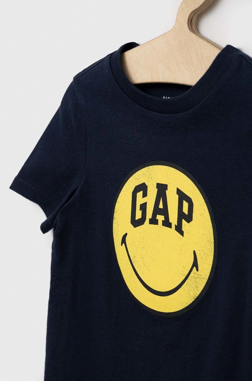 Gap Детска памучна тениска x Smiley - Pepit.bg