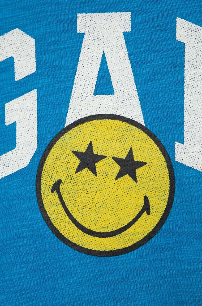 Gap Детска памучна тениска x smiley world - Pepit.bg