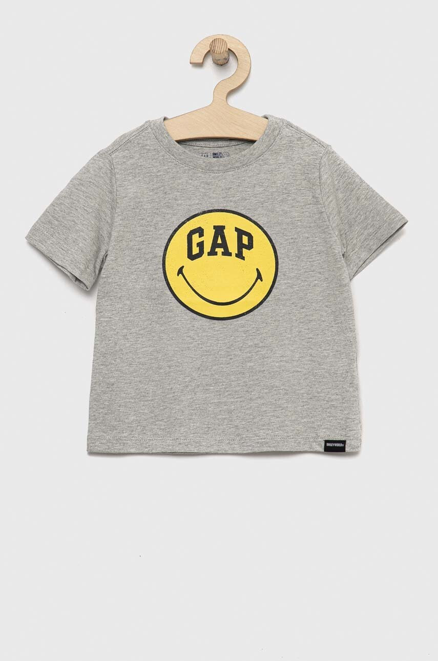 Gap Детска памучна тениска x smiley world - Pepit.bg