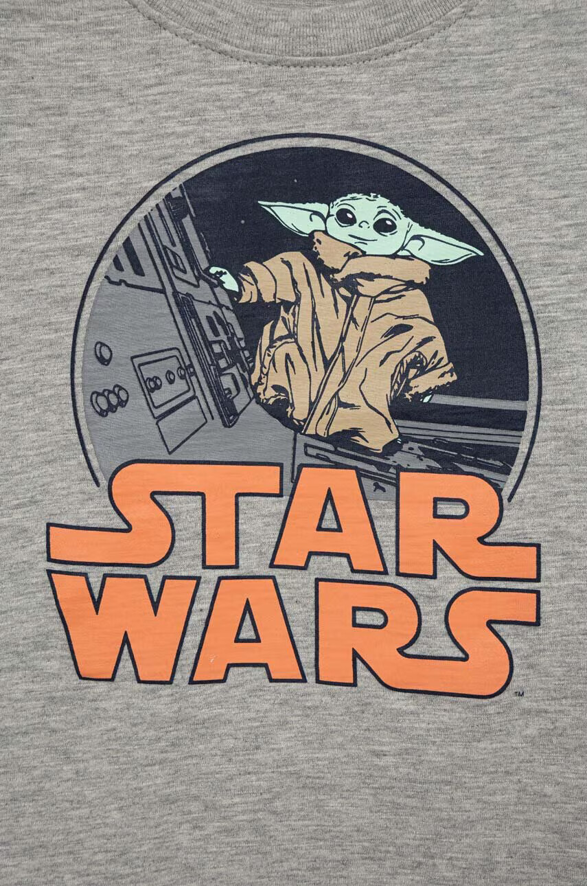 Gap Детска памучна тениска x Star Wars в сиво с принт - Pepit.bg