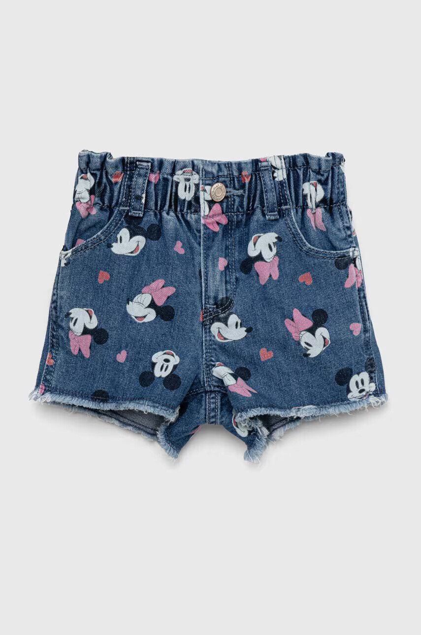 Gap Детски дънков къс панталон x Disney в синьо с десен - Pepit.bg