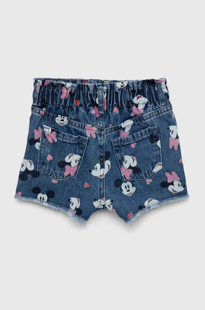 Gap Детски дънков къс панталон x Disney в синьо с десен - Pepit.bg