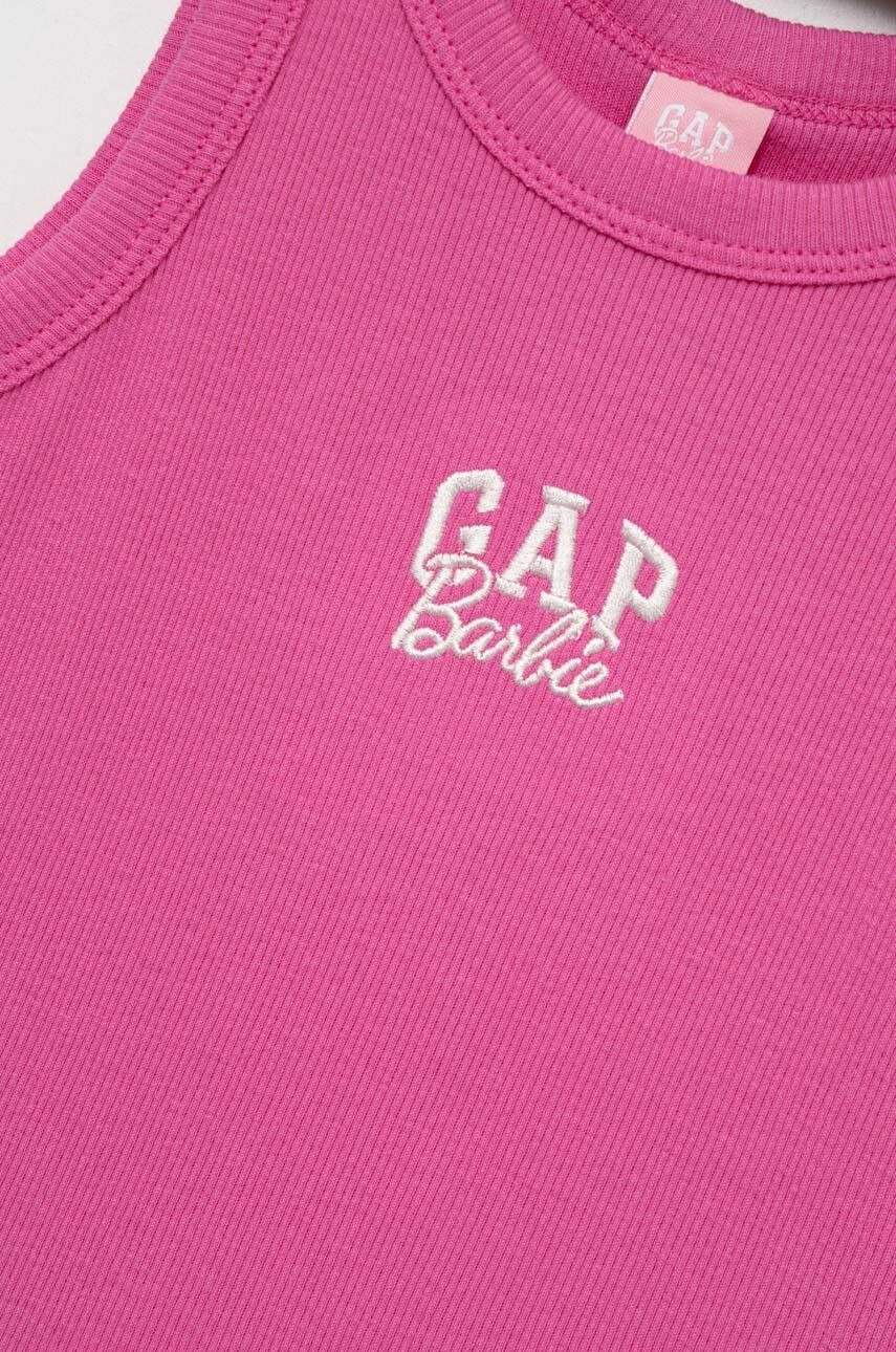 Gap Детски памучен топ x Barbie в лилаво - Pepit.bg