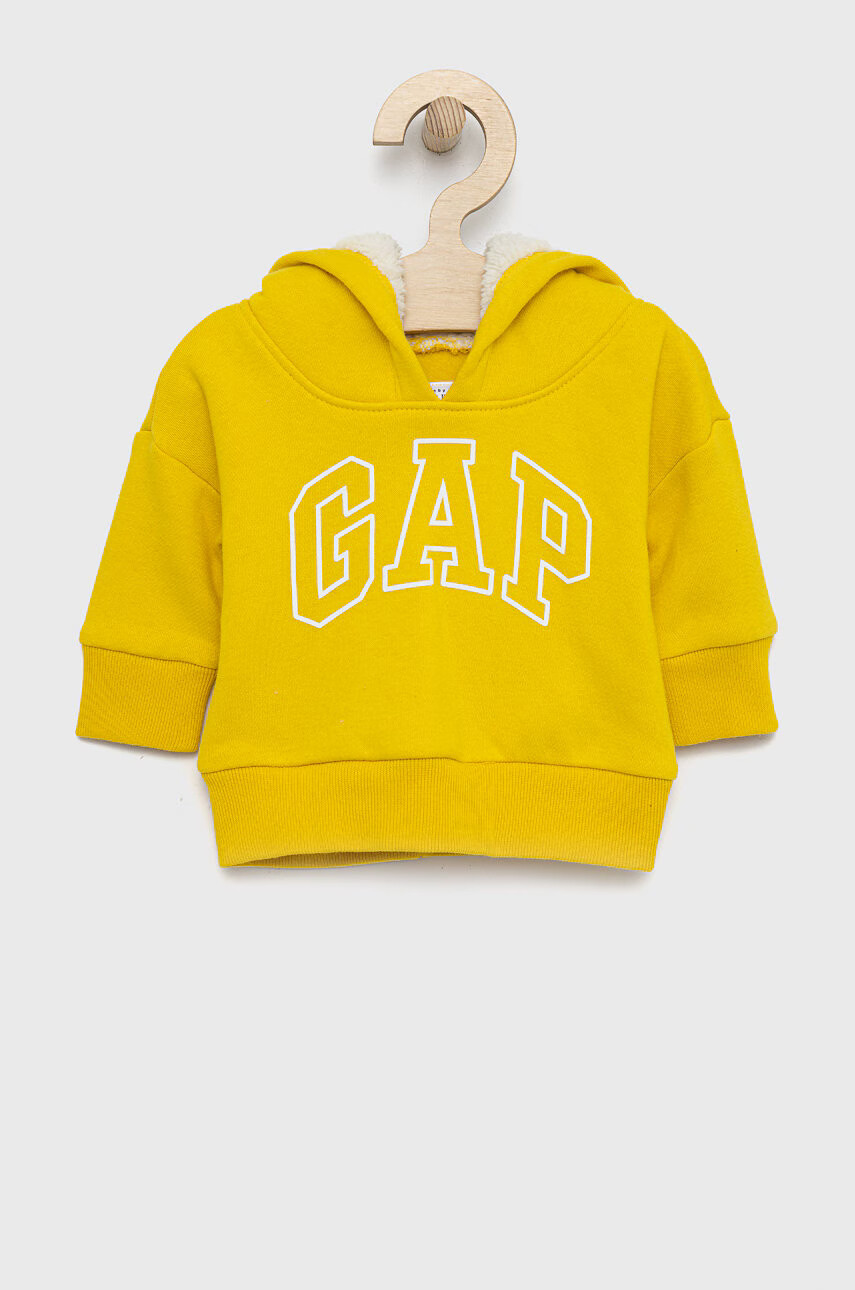 Gap Детски суичър в жълто с принт - Pepit.bg