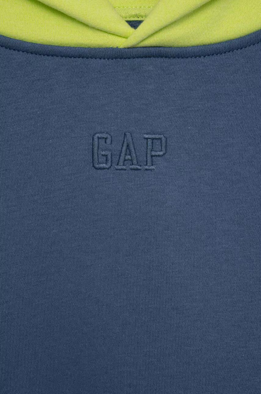 Gap Детски суичър в синьо с качулка с десен - Pepit.bg