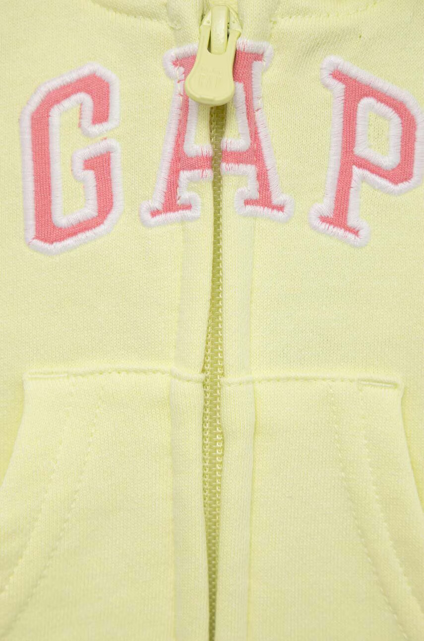 Gap Детски суичър в жълто с качулка с апликация - Pepit.bg