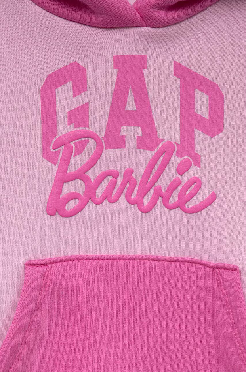 Gap Детски суичър x Barbie в лилаво с качулка с десен - Pepit.bg