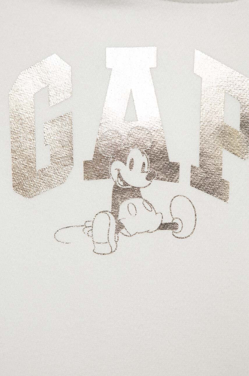 Gap Детски суичър X Disney в бяло с качулка с принт - Pepit.bg
