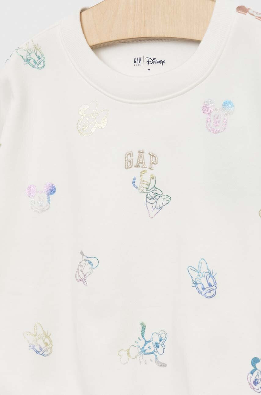 Gap Детски суичър x Disney в бяло с десен - Pepit.bg