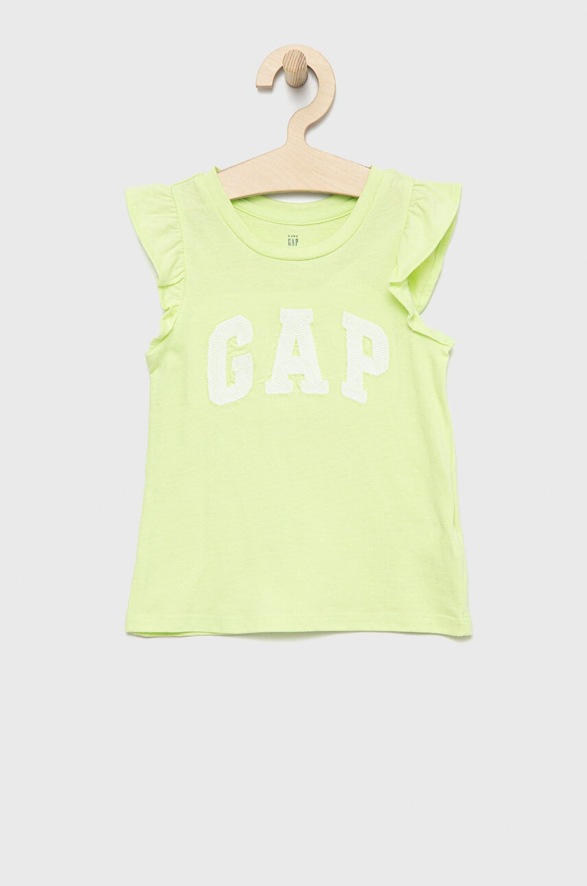Gap Памучен топ в зелено - Pepit.bg