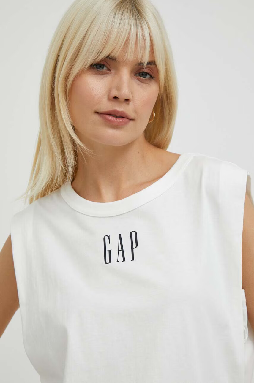 Gap Памучен топ в бежово - Pepit.bg